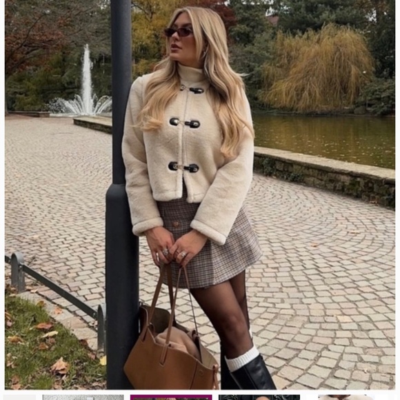 BRAND NEW ZARA Faux Shearling Fur Jacket - Picture 3 of 4